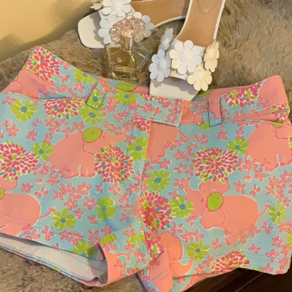 Vintage Lilly Pulitzer Elephant Print Shorts